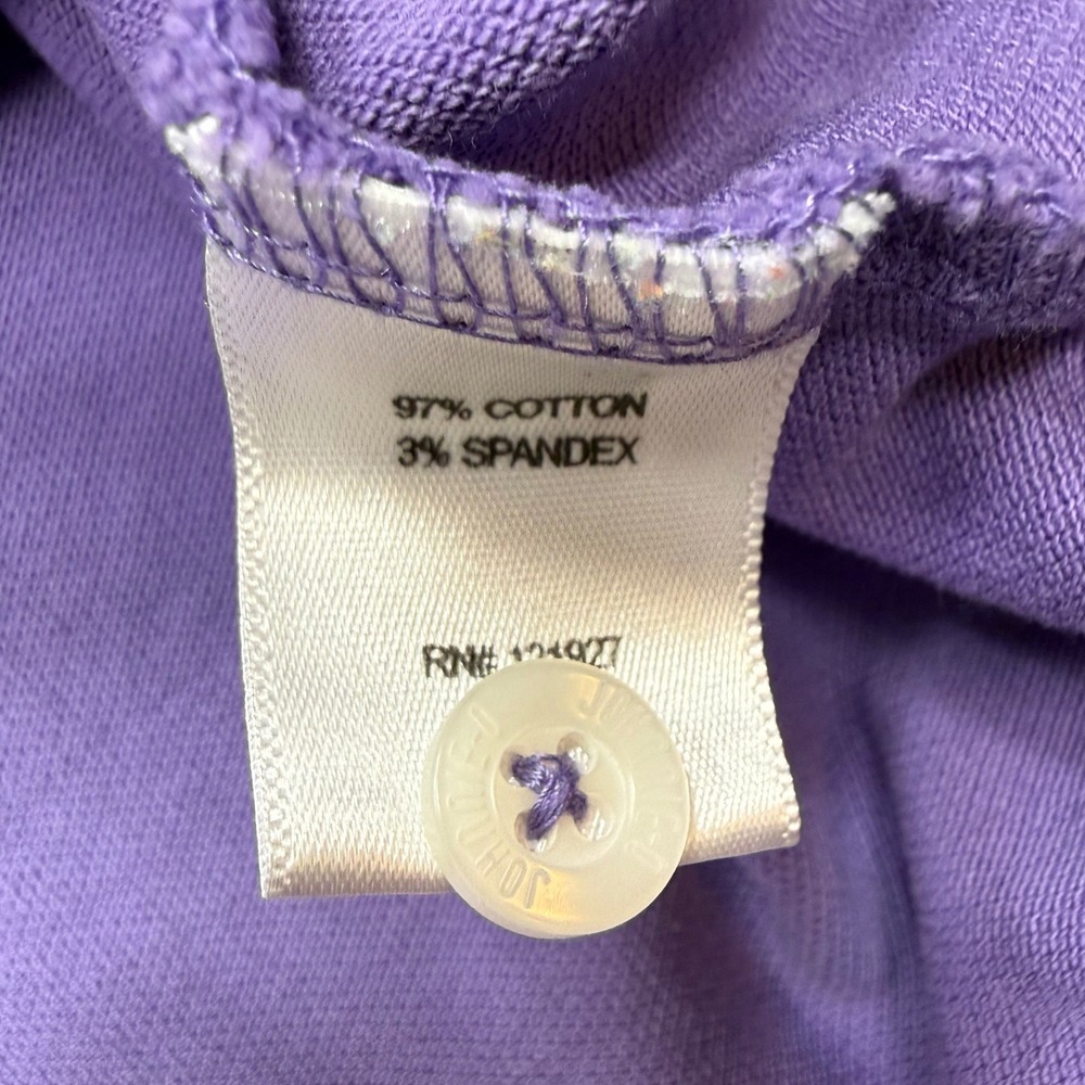 Johnnie-O Hangin Out Purple Pique Polo Shirt Mens Large Short Sleeve Logo - Picture 8 of 9